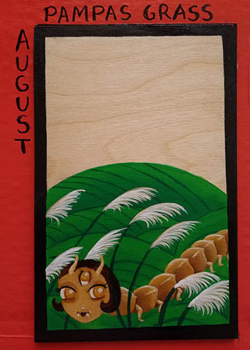 Hanafuda August PAMPAS GRASS "Centipede Girl"