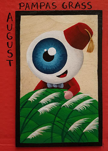 Hanafuda August PAMPAS GRASS "Medama Kun"