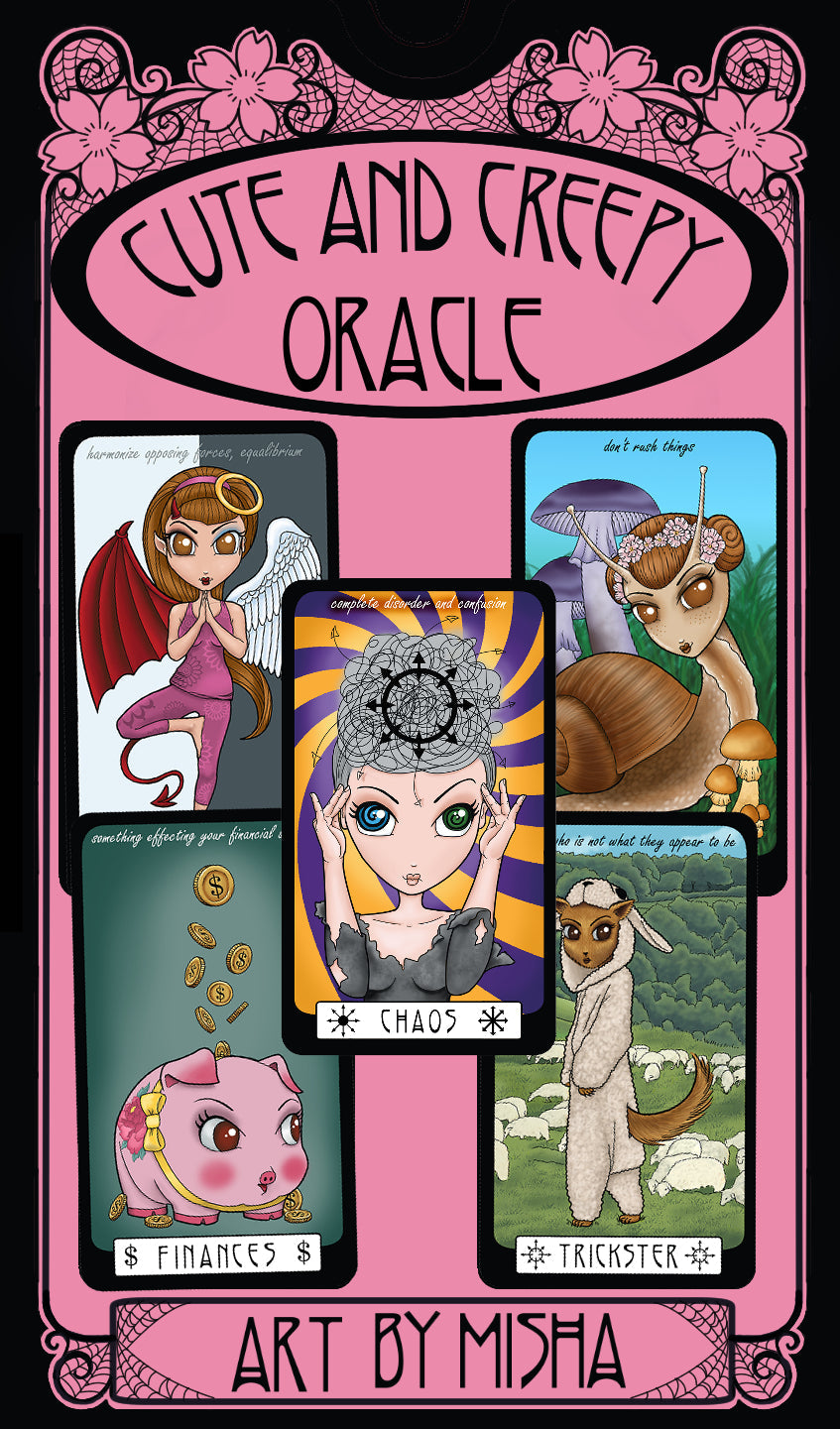 SIGNED Cute & Creepy Oracle Deck & SIGNED Companion Guide