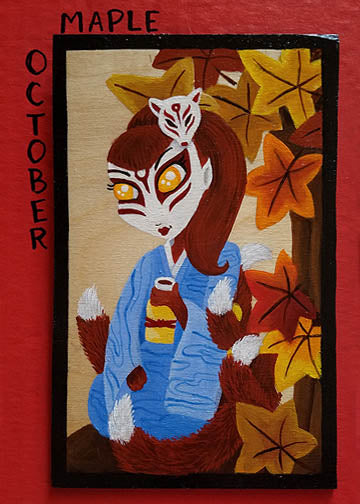 Hanafuda October MAPLE 'Kitsune' SOLD!