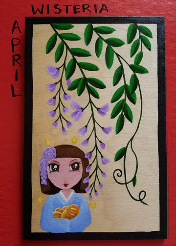 Hanafuda April WISTERIA ''Zashiki Warashi"