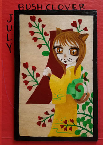 Hanafuda July BUSH CLOVER 'Neko Matta' SOLD!
