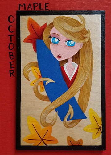October Hanafuda Hanafuda October MAPLE 'Hari Onago' – misha-art