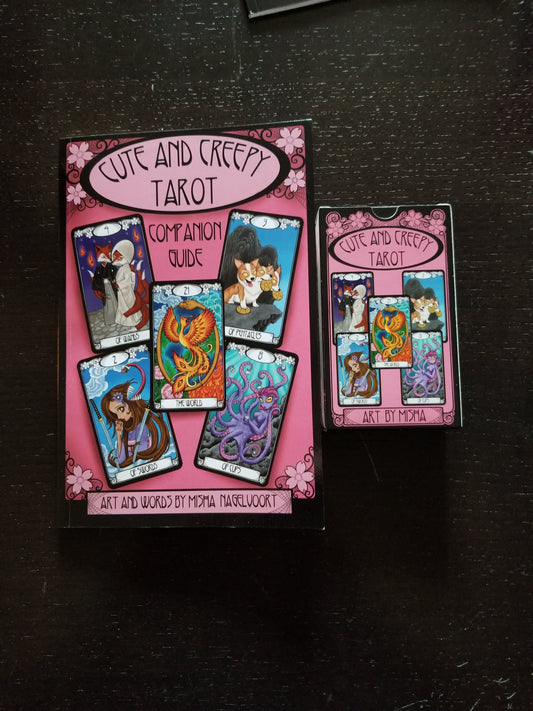SIGNED Cute & Creepy Tarot Deck & COMPANION Guide
